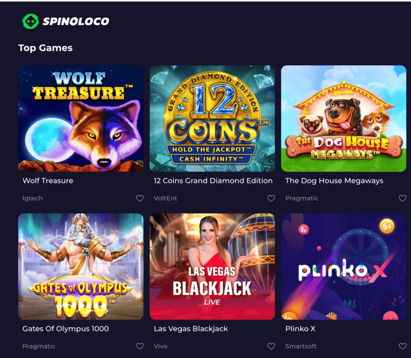 Spinoloco casino games